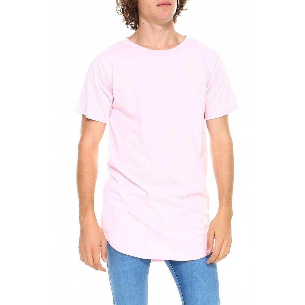 NEW HAWKS BAY men's hem curve premium cotton crew neck t-shirt in rose
